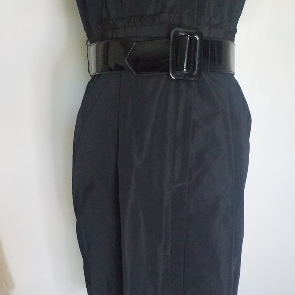 BCBC MaxAzria Black Midi Dress w/Belt - Picture 7 of 7